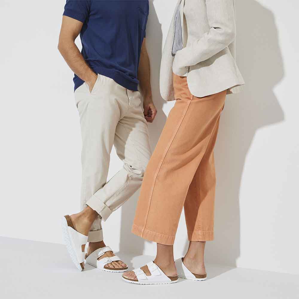 Birkenstock Arizona Semi Exquisite Birko-Flor Sandals - Narrow - Triple White