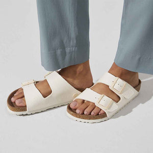 Birkenstock Arizona Vegan Textile Sandals - Narrow - Eggshell