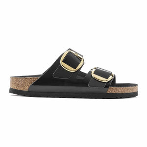 Birkenstock Arizona Big Buckle High Shine Leather Sandals - Regular - Black