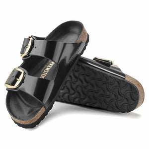 Birkenstock Arizona Big Buckle High Shine Leather Sandals - Regular - Black