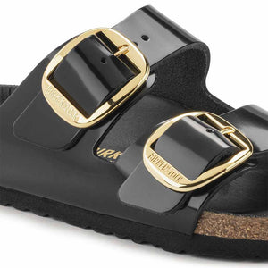 Birkenstock Arizona Big Buckle High Shine Leather Sandals - Regular - Black