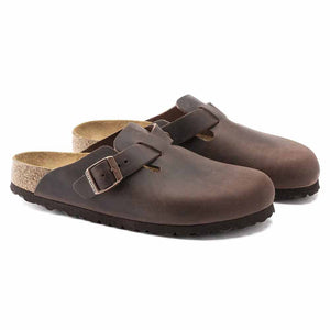 Birkenstock Boston Oiled Leather Clogs - Regular - Habana
