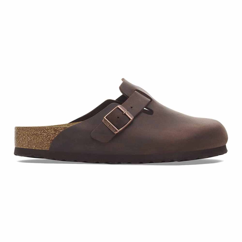 Birkenstock Boston Oiled Leather Soft Footbed Clogs - Regular - Habana