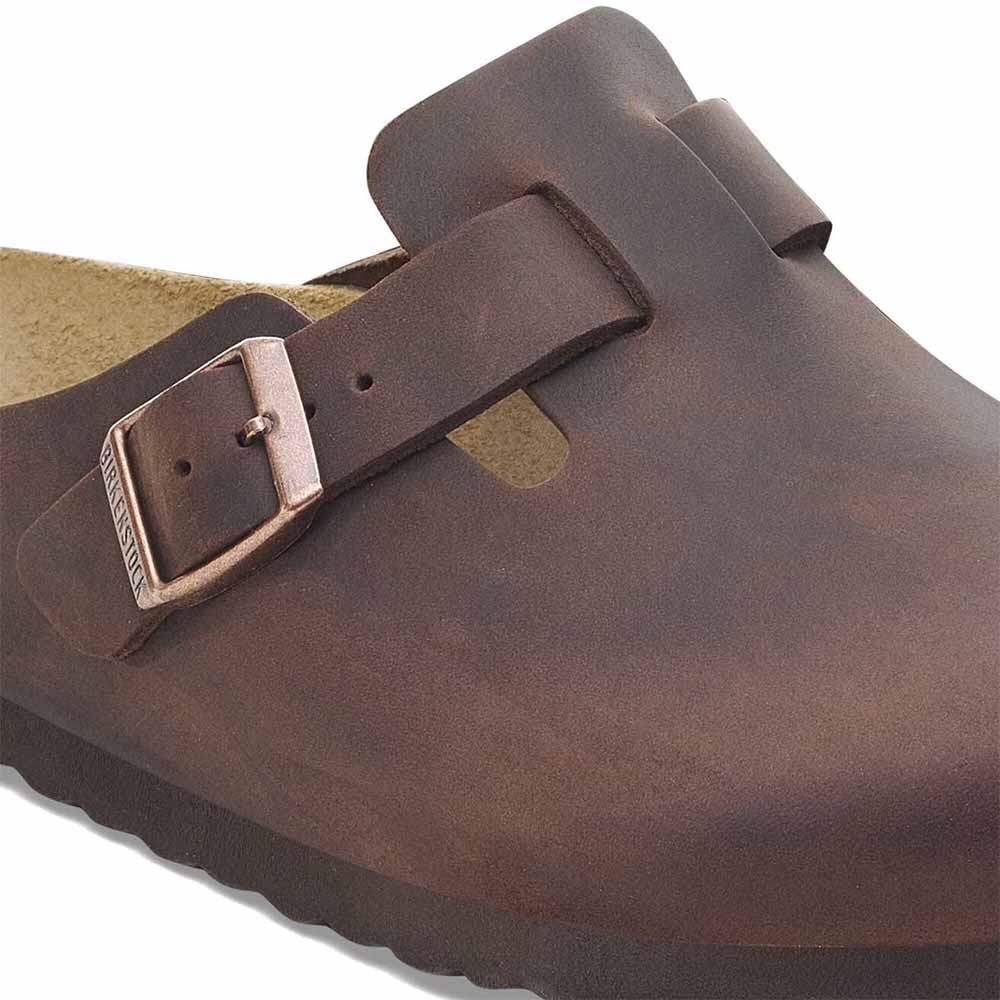 Birkenstock Boston Oiled Leather Soft Footbed Clogs - Regular - Habana