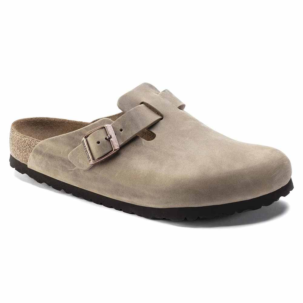 Birkenstock Boston Oiled Leather Soft Footbed Clogs - Regular - Tobacco Brown