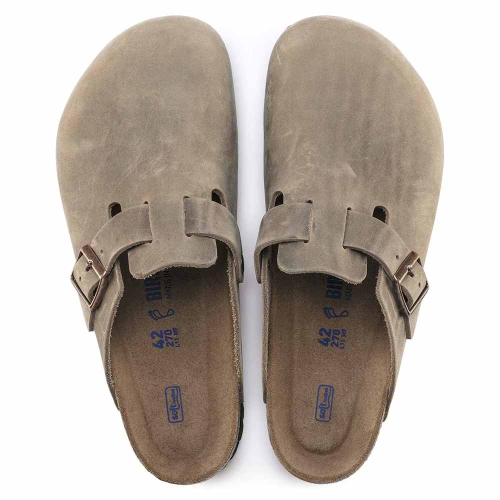 Birkenstock Boston Oiled Leather Soft Footbed Clogs - Regular - Tobacco Brown