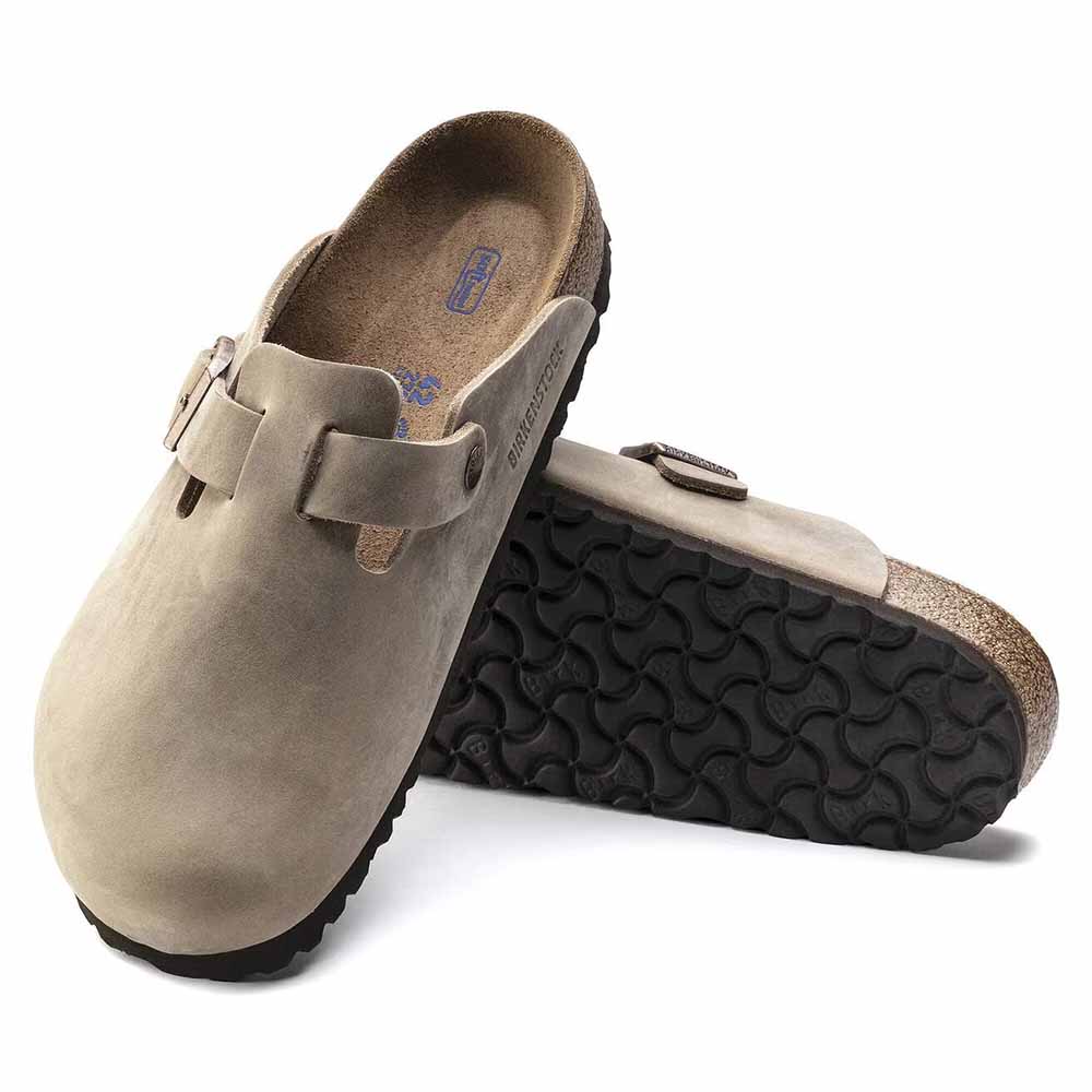 Birkenstock Boston Oiled Leather Soft Footbed Clogs - Regular - Tobacco Brown
