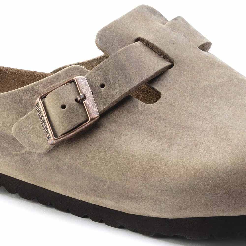 Birkenstock Boston Oiled Leather Soft Footbed Clogs - Regular - Tobacco Brown
