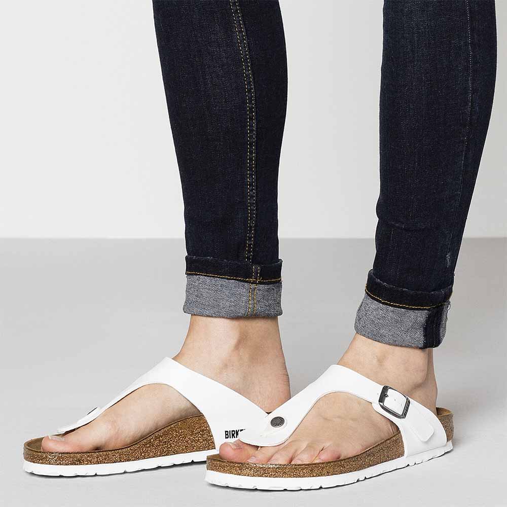 Birkenstock Gizeh Birko-Flor Sandals - Regular - White