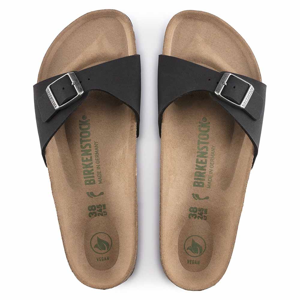 Birkenstock Madrid BirkiBuc Vegan Sandals - Narrow - Black