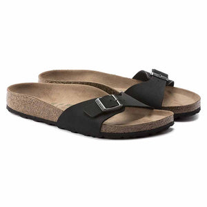 Birkenstock Madrid BirkiBuc Vegan Sandals - Narrow - Black