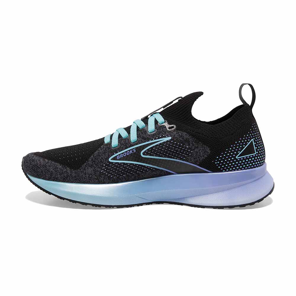 Shop Brooks Womens Running Shoes Levitate StealthFit 5 Black Blue Lavender The Next Pair