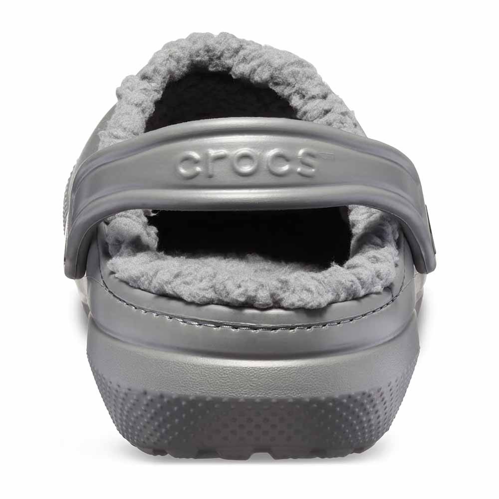 Grey fur online crocs