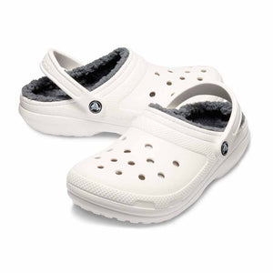 Crocs Classic Lined Clogs - White/Grey