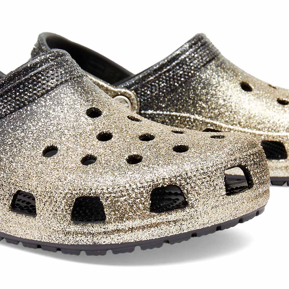 Black sparkly outlet crocs