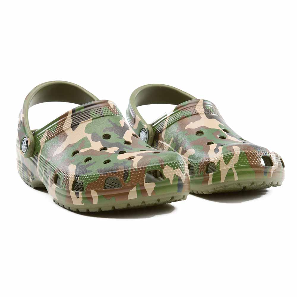 Shop Crocs Classic Printed Camo Clogs, Army Green/Multi