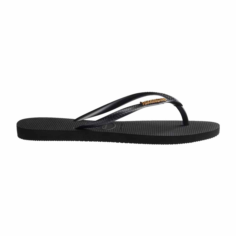 Havaianas Slim Metal Logo - Black/Golden