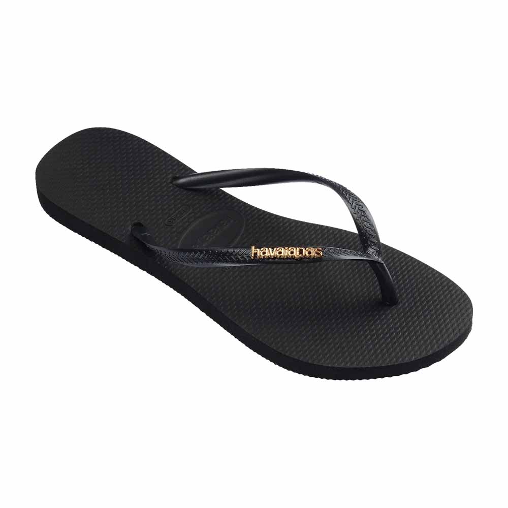 Havaianas Slim Metal Logo - Black/Golden