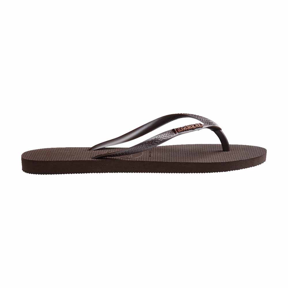 Havaianas Slim Metal Logo - Dark Brown