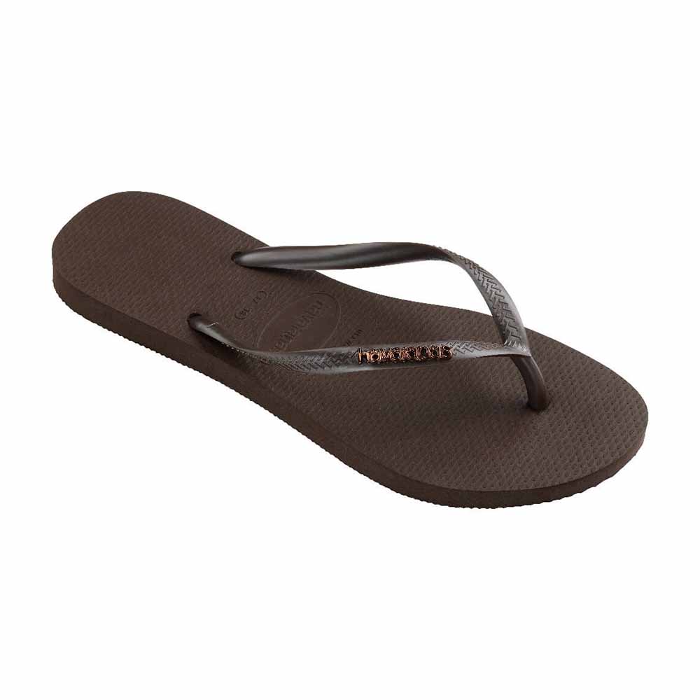 Havaianas Slim Metal Logo - Dark Brown