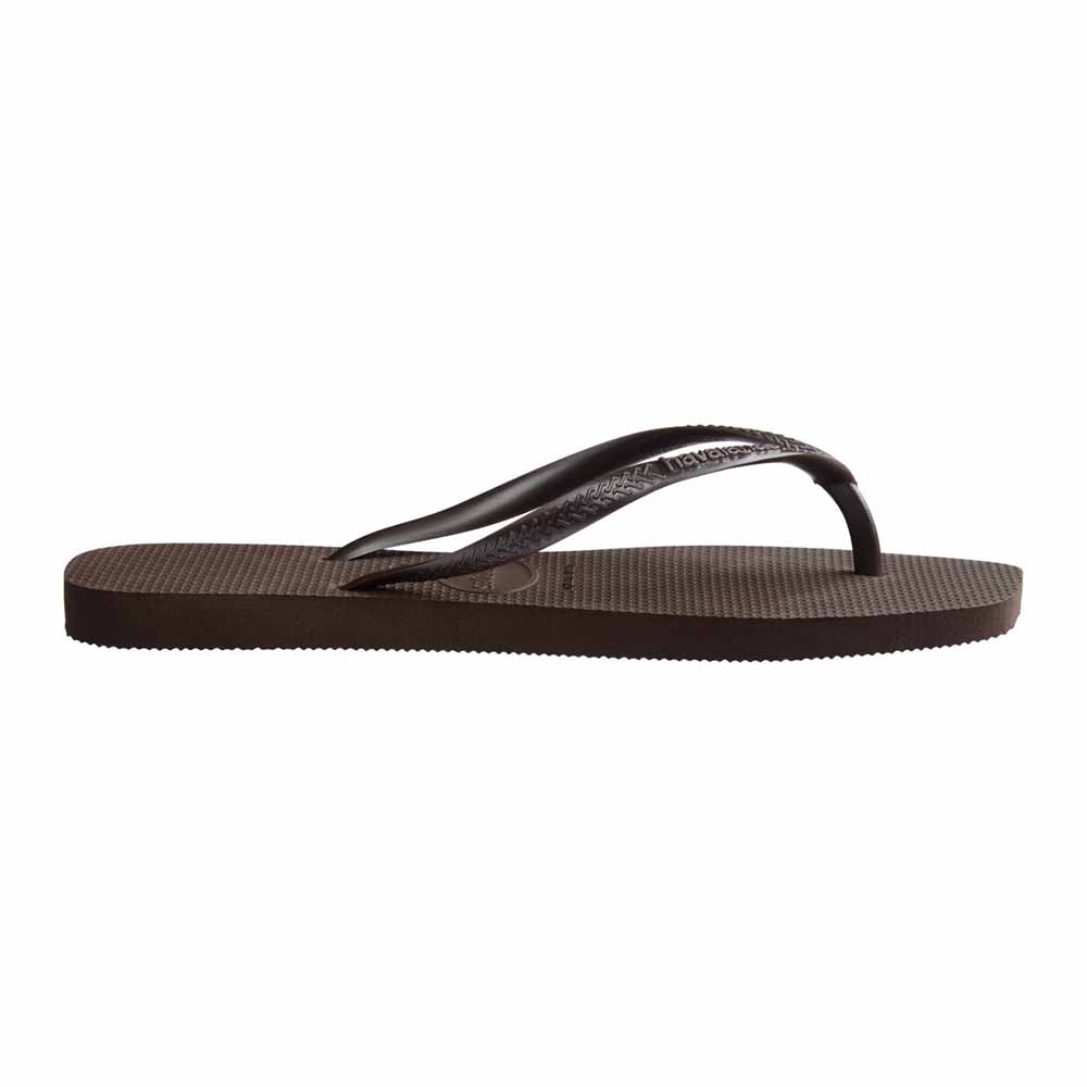 Havaianas Slim Square Toe Thongs - Dark Brown