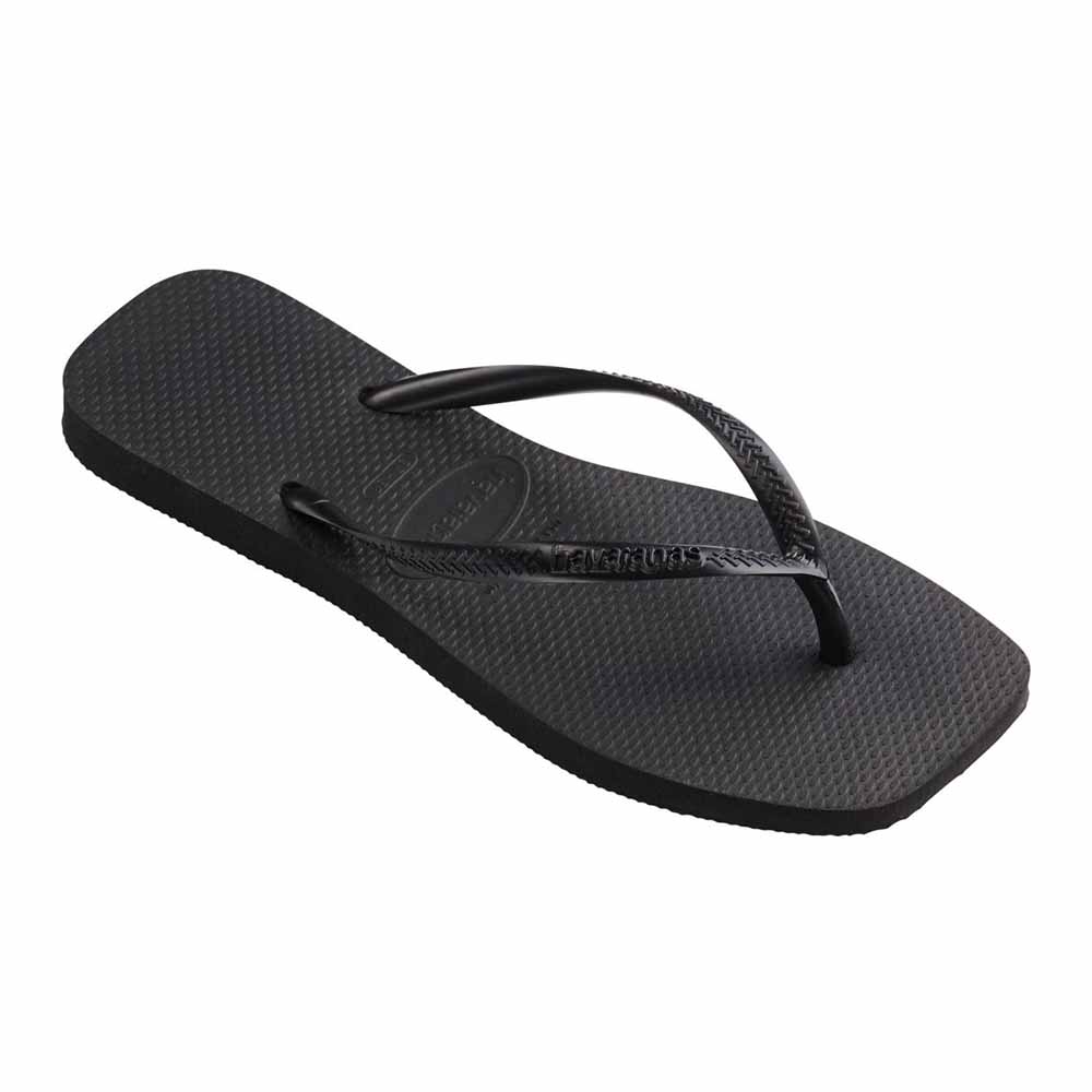 Havaianas Slim Square Toe Thongs - Black