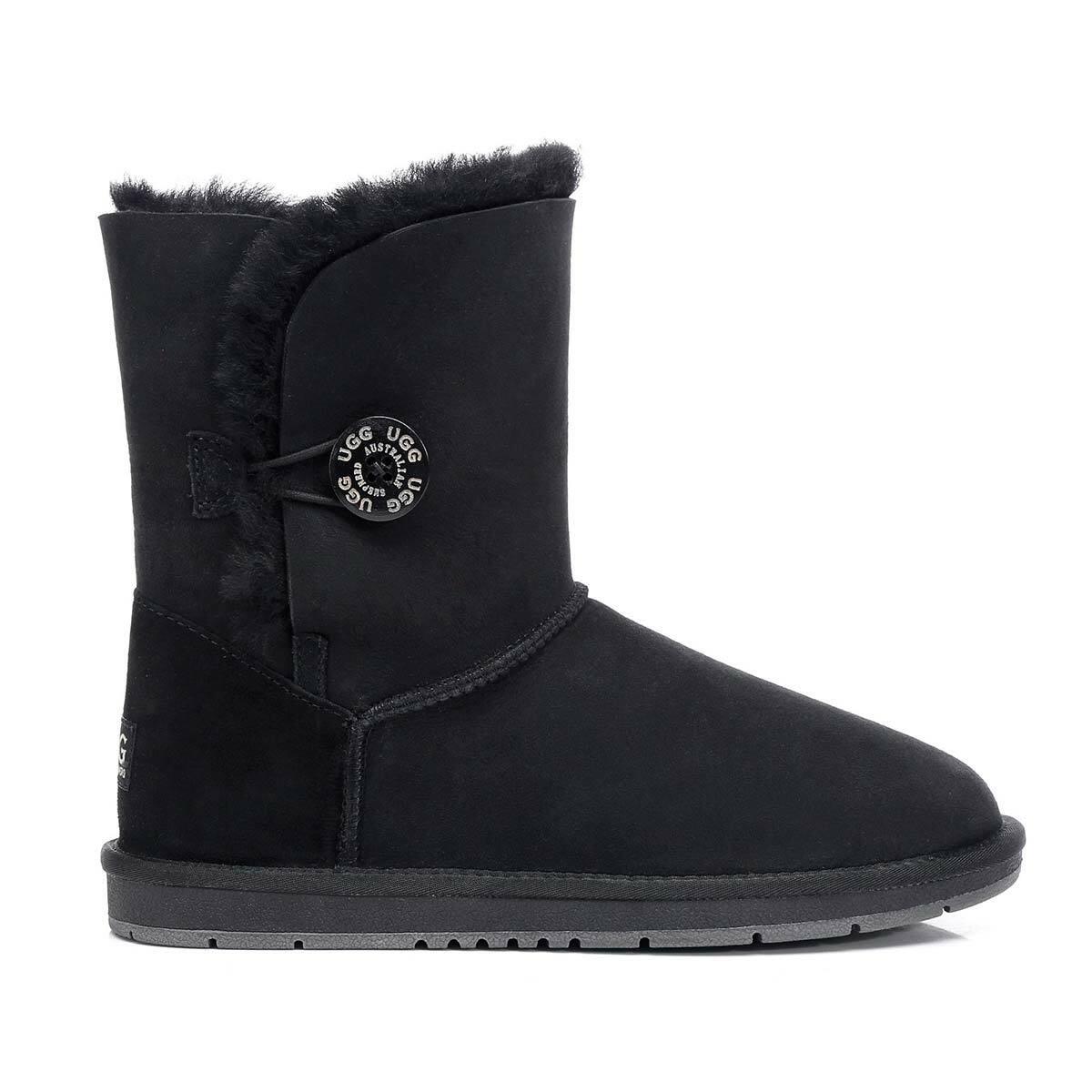 Gray ugg boots with on sale buttons