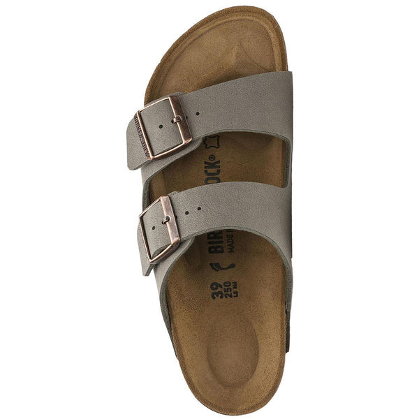Shop Birkenstock Womens Arizona Nubuck Sandals Narrow Stone