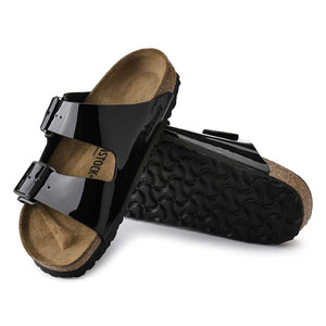 Birkenstock Arizona Birko-Flor Patent Sandals - Regular - Black - The Next Pair