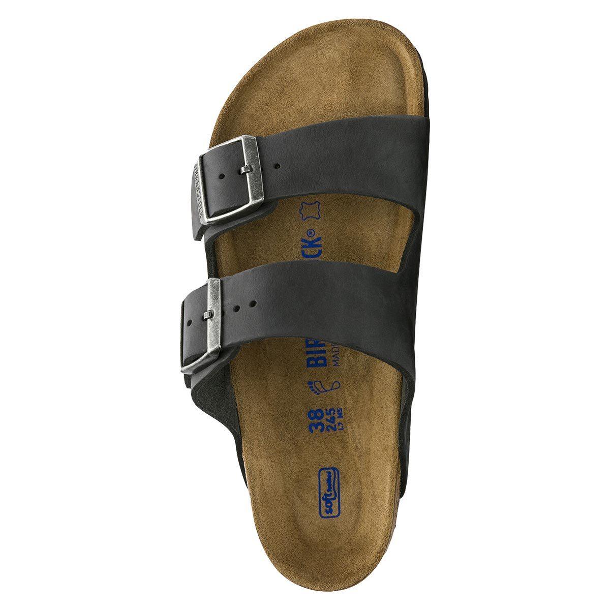 Birkenstock Arizona Oiled Nubuck Leather Soft Footbed Sandals - Narrow - The Next Pair