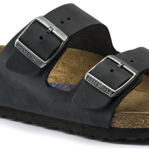 Birkenstock Arizona Oiled Nubuck Leather Soft Footbed Sandals - Narrow - The Next Pair