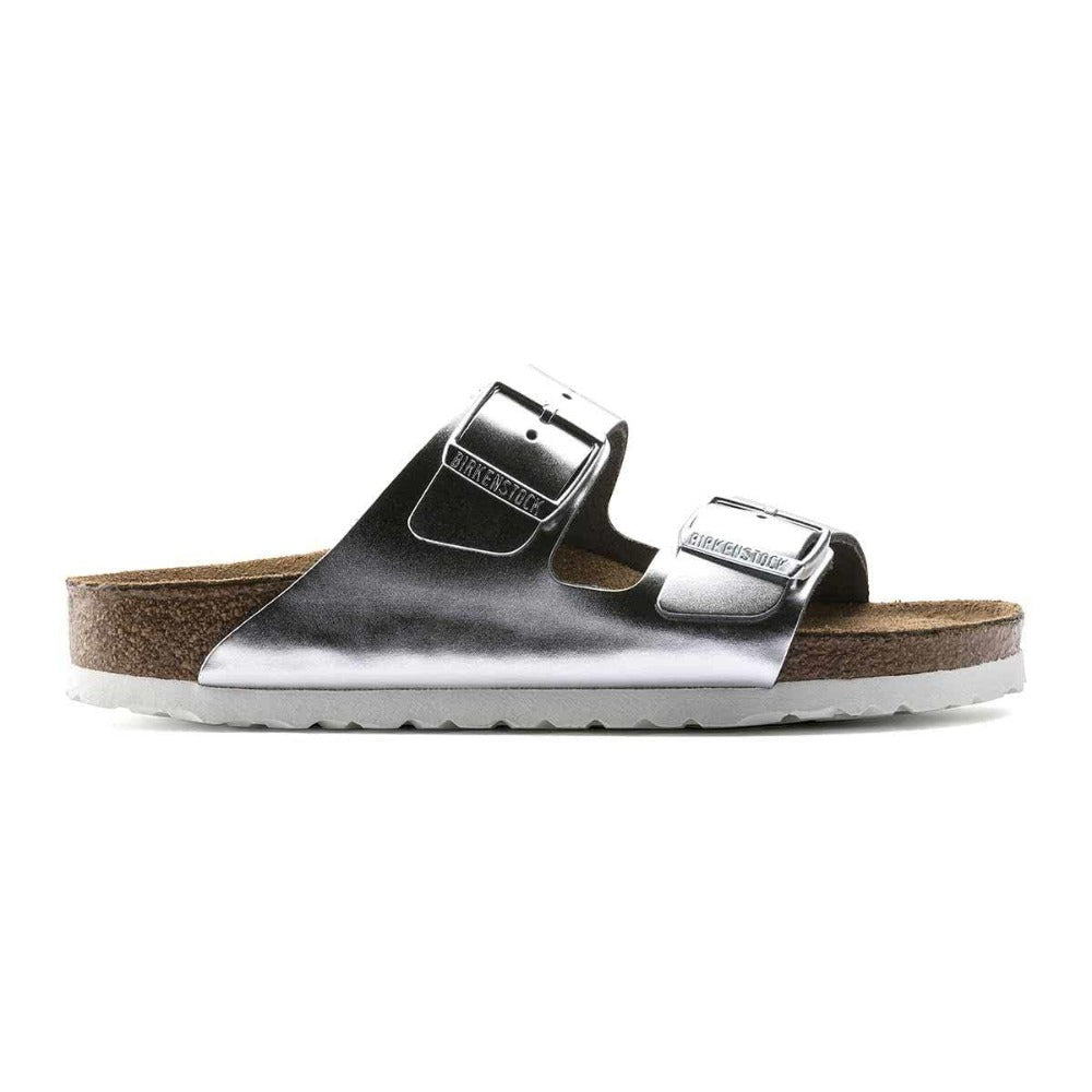 Silver and sale white birkenstock