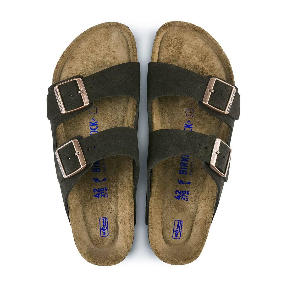 Shop Birkenstock Arizona Suede Soft Footbed Sandals | Mocha The Next Pair