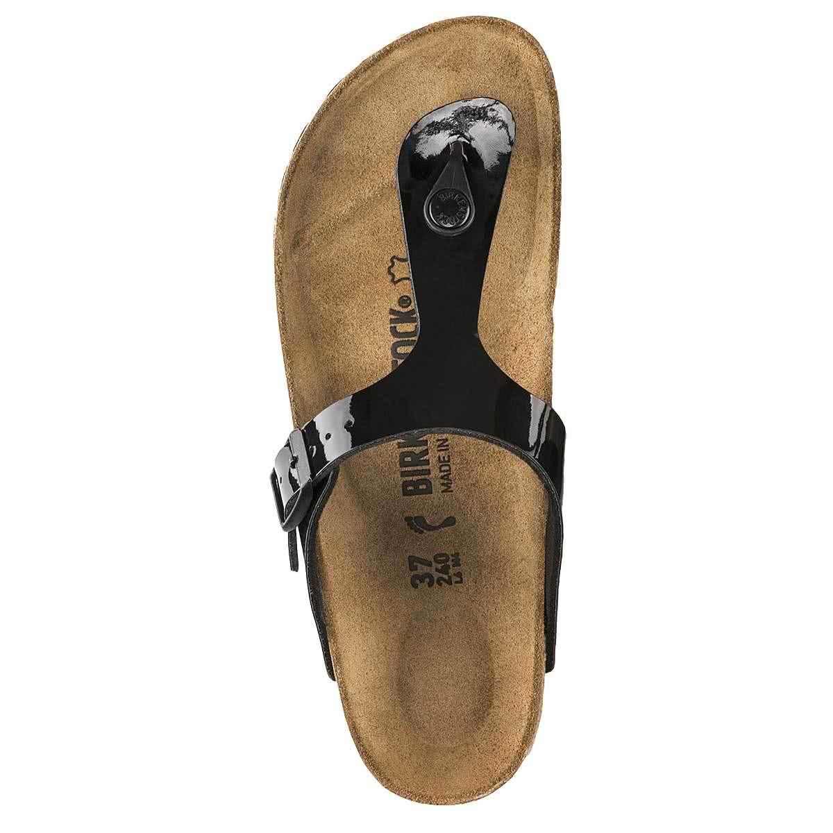 Shop Birkenstock Women's Gizeh Birko-Flor Patent Sandals - Narrow, Black