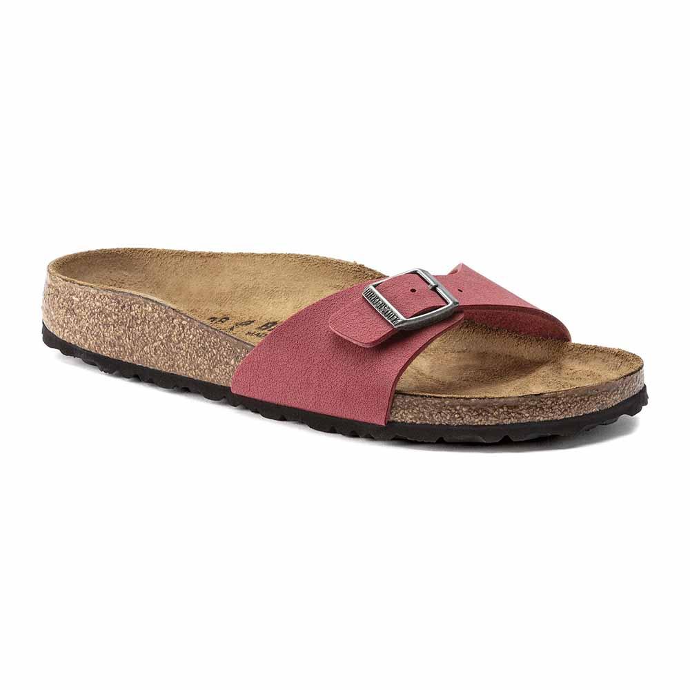 Birkenstock Madrid Birko-Flor Nubuck Sandals - Narrow - Scarlet Red - The Next Pair