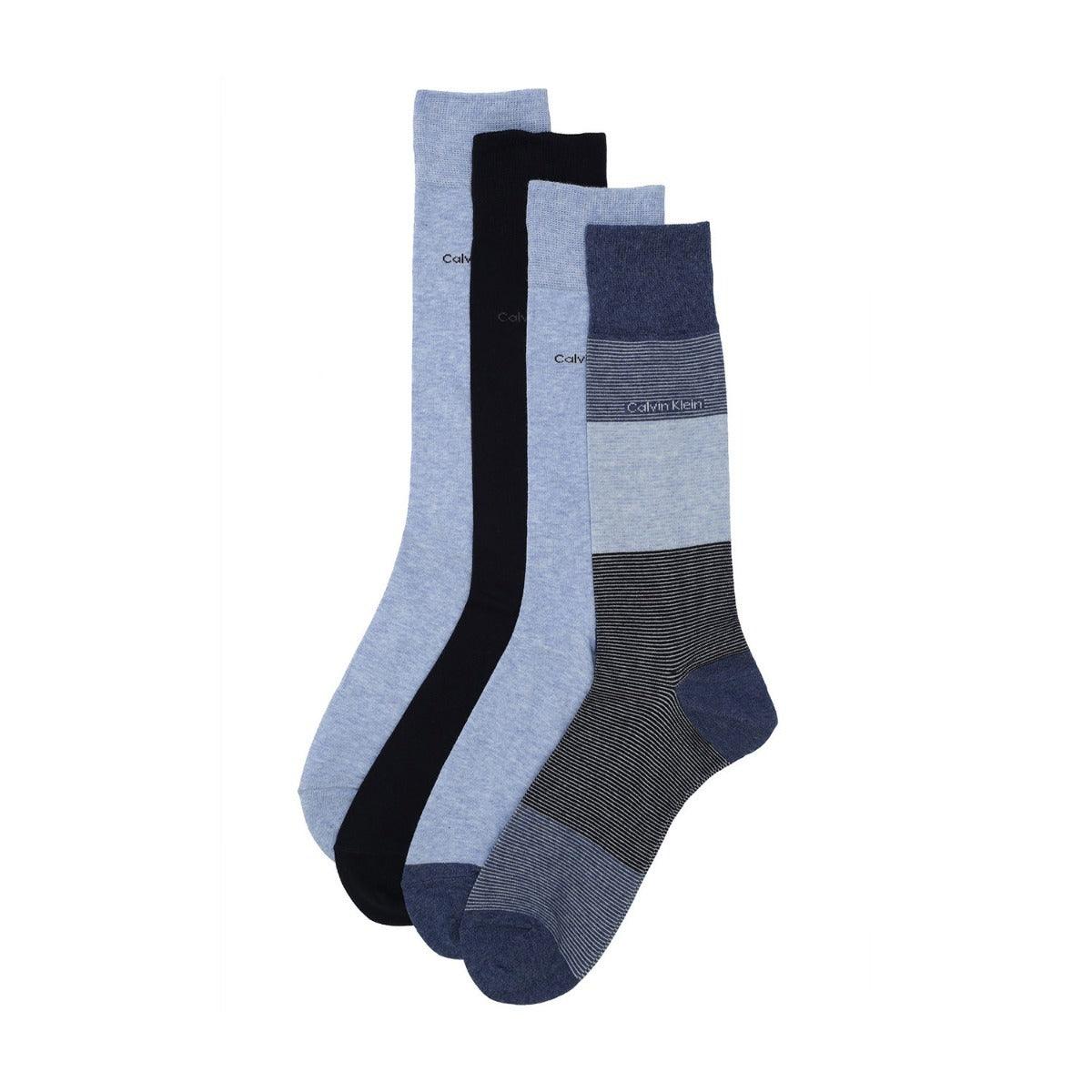 Calvin Klein 4 Pack Multi Blocked Micro-Stripe Dress Socks - One Size - The Next Pair