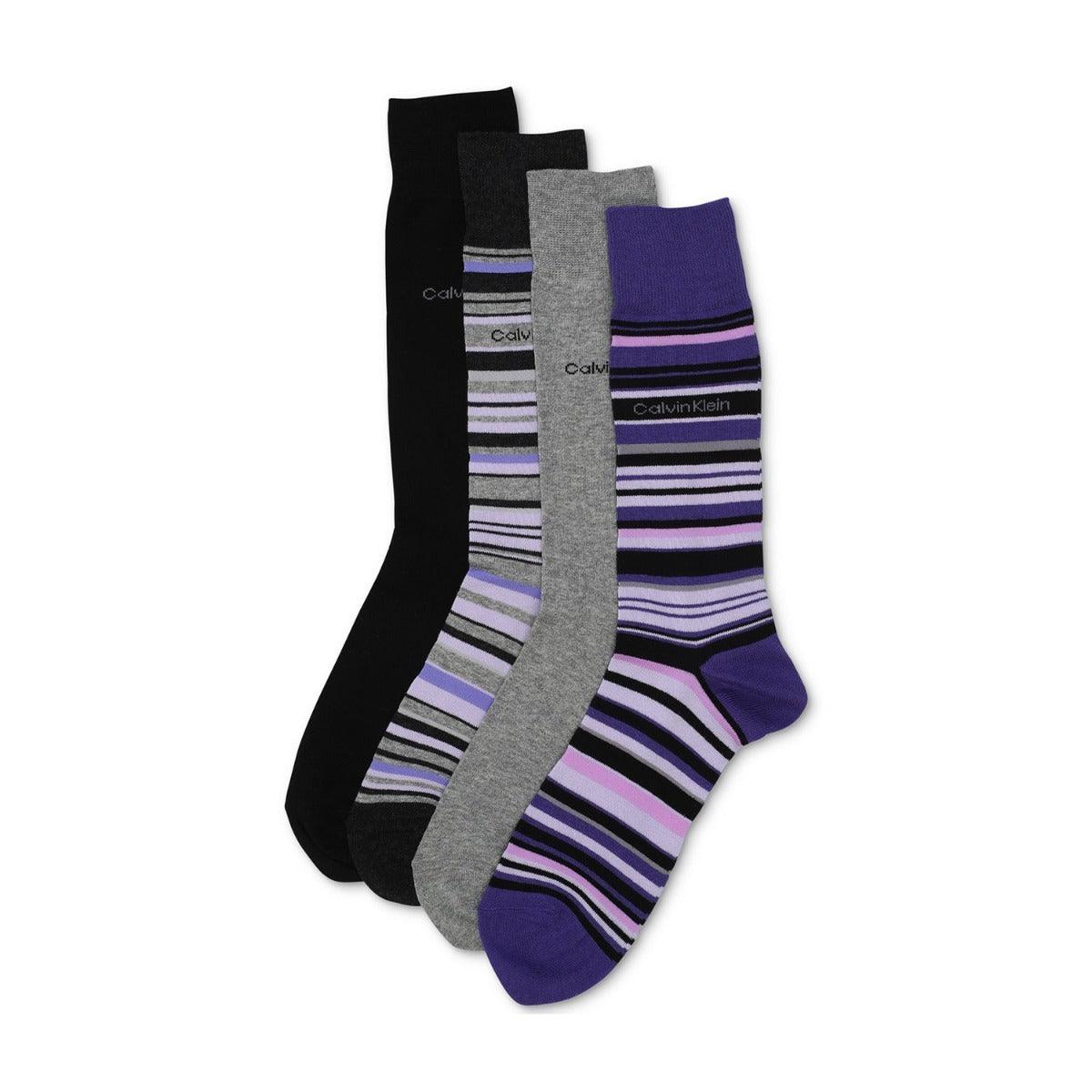 Calvin Klein 4 Pack Multi Stripe Dress Socks - One Size - The Next Pair