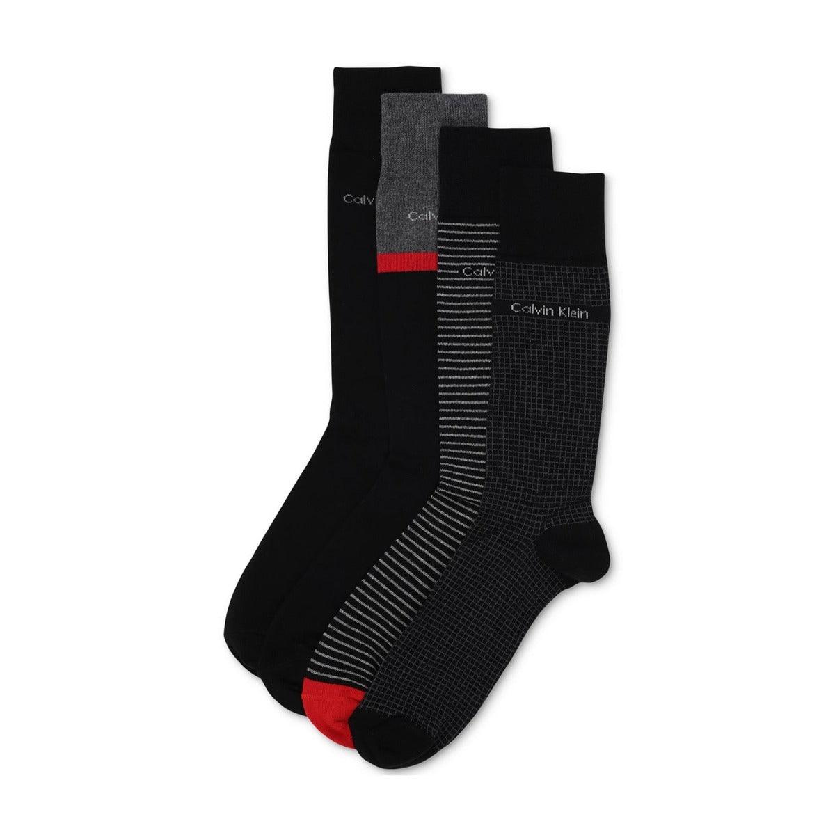 Calvin Klein 4 Pack Multi Stripe Heel Dress Socks - One Size - The Next Pair