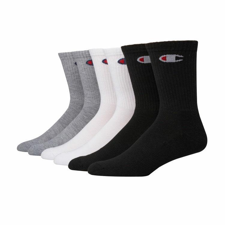 Champion Crew C Logo Socks (6 Pack) - Womens US 5 - 9 - The Next Pair