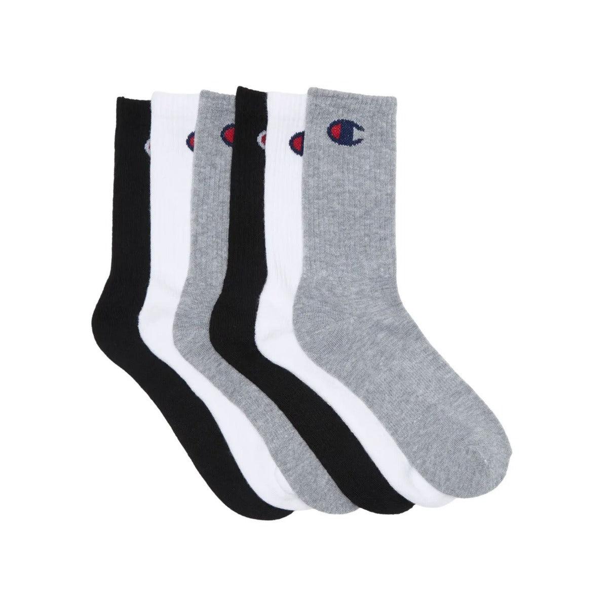 Champion Crew C Logo Socks (6 Pack) - Womens US 5 - 9 - The Next Pair