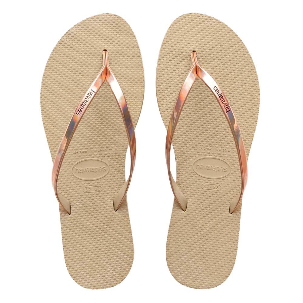 Shop Havaianas You Metallic Thong Sand Copper The Next Pair