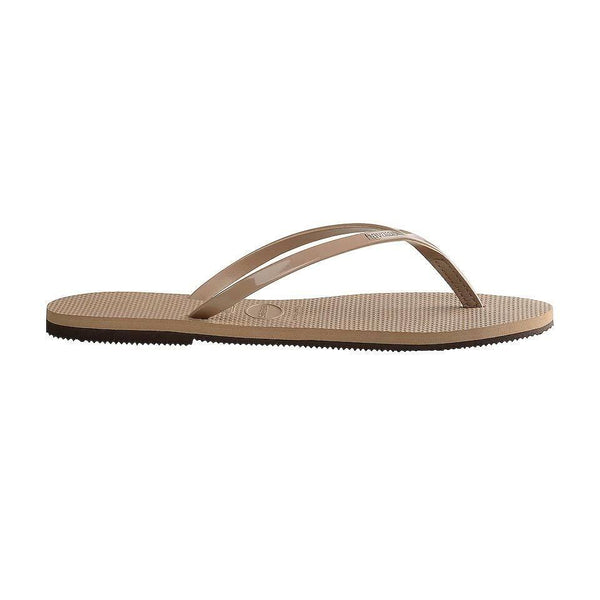 Shop Women s Havaianas You Metallic Thong Rose Gold The