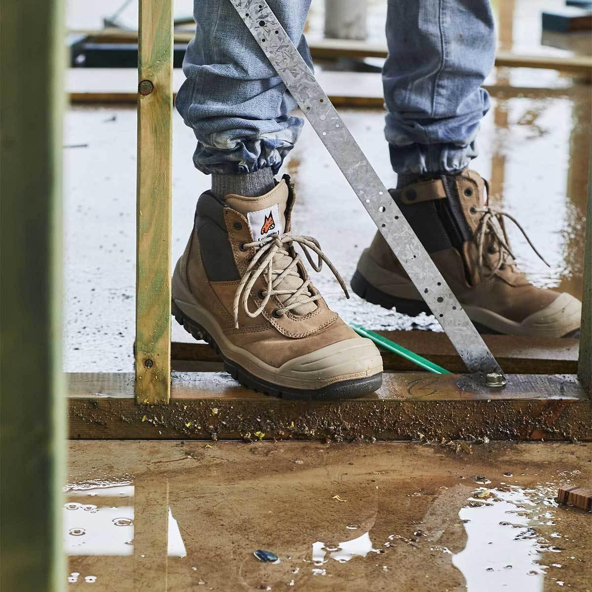 Mongrel Zipsider Scuff Cap Safety Steel Toe Work Boots - The Next Pair